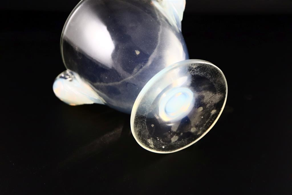 René Lalique. A pre-war opalescent glass Ornis pattern vase, no.976, designed in 1926, 19cm high